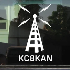 Ham Amateur Radio Call Sign Custom Vinyl Sticker Decal Retro Style Car Laptop