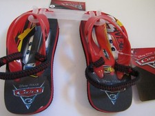 Disney PIXAR Cars FLIP FLOPS Ankle Strap Lightning McQueen SMALL 5/6 Shoe