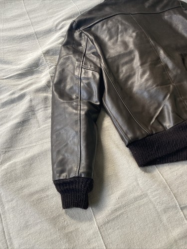 Vintage SEARS The Leather Shop FLIEGERJACKE braun 40 HOCH Moto COP Bomber G-1 - Bild 12 von 23