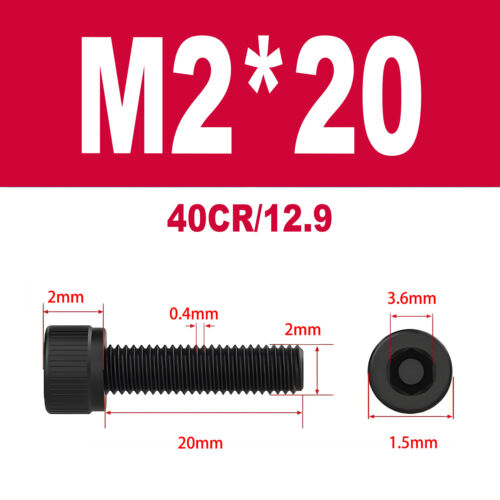 DIN912 12.9 legierter Stahl Zylinderschrauben Innensechskant M1.4-M3 - Bild 45 von 115