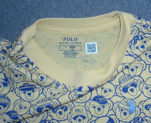 NWT Boy's Polo Ralph Lauren " Polo Bear"  T- Shirt Size 7 Color Yellow $50 - Picture 3 of 5