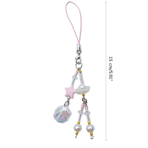 Beaded Cellphone Strap Long Tassels Phone Chain Chic Lasers Shells Phone String - Zdjęcie 8 z 8