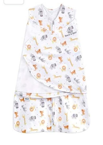 HALO SleepSack 3-Way Swaddle- Jungle Animal Print Size Newborn New - Picture 2 of 4