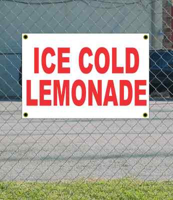 2x3 ICE COLD LEMONADE Red & White Banner Sign NEW Discount Size Price FREE SHIP