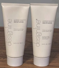 Lot of 2 Designline Ultimate Radiance Blow Dry Lotion 6.4 oz ea