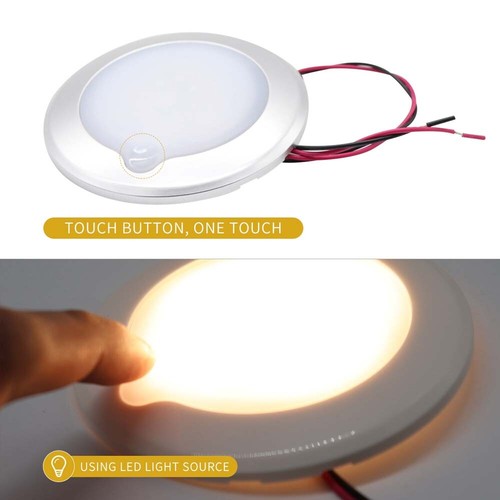 Ultra Thin LED Round Ceiling Light Dimmer Touch Down Light for RV Camper Boat - Bild 6 von 11