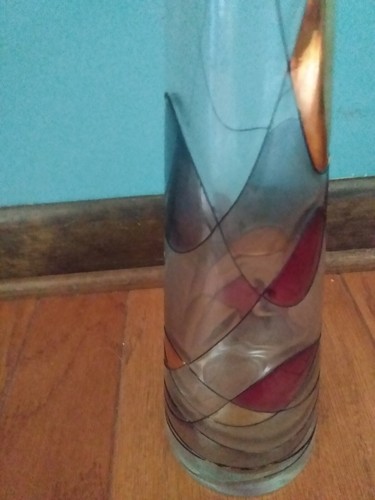 Gorgeous Colorful Hand Blown Painted Mosaic Art Stained Glass Centerpiece Vase - Picture 6 of 18