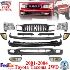 Front Bumper Kit Primed Grille Headlights For 2001-2004 Toyota Tacoma 2wd