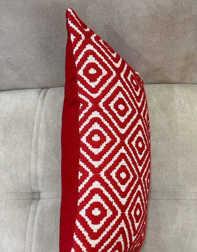Lumbar Pillow Cover Rectangular Cushion Cover Red Decorative Throw Pillow Cover - Picture 7 of 10
