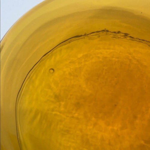 Amber Blown Glass Low Bowl Decorative Minimalist No Markings - Picture 5 of 10