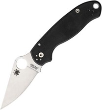 Spyderco Para 3 Plain 3" Satin S45VN Black G10 Folding Pocket Knife C223GP