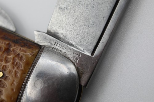 Vintage HIBBARD SPENCER BARTLETT & Co. 2 blade Sunfish/Elephant Toenail Knife! - Picture 3 of 16