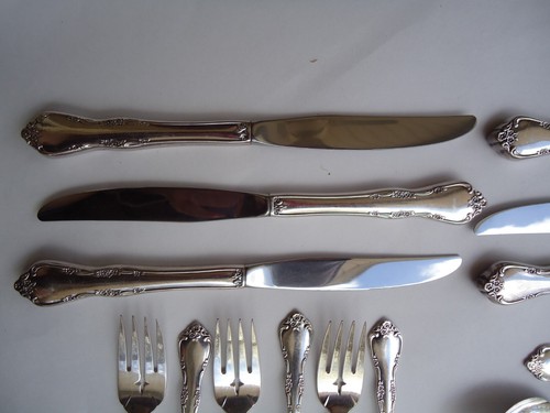 Tenedor de cuchara de 6 cuchillos servicio cubiertos plateados Oneida Community Fredericksburg - Imagen 3 de 19
