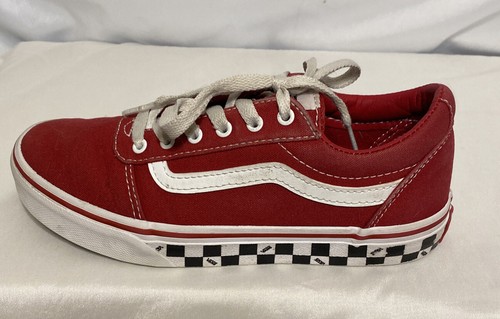 Vans Ward SkateTennis Shoes 500714 Youth 3 Red/Checkerboard Outsole - Picture 5 of 12