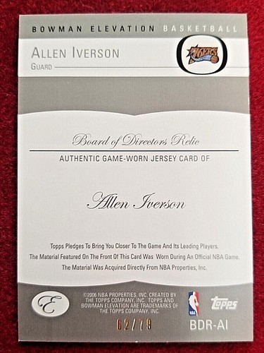 2006-2007-09 Bowman Elevation Power Brokers Patch Relics O'Neal Iverson Gold - Picture 22 of 59