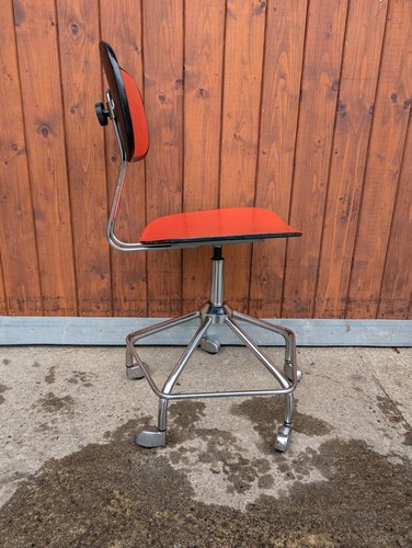 Vintage Office Chair Swivel Chair Vinyl Manager Chair Architects 70er Red 7 - Picture 12 of 15