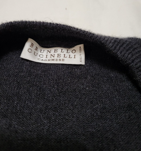 Brunello Cucinelli Cashmere Wool Sweater Vest womens Size M Charcoal - Picture 11 of 12