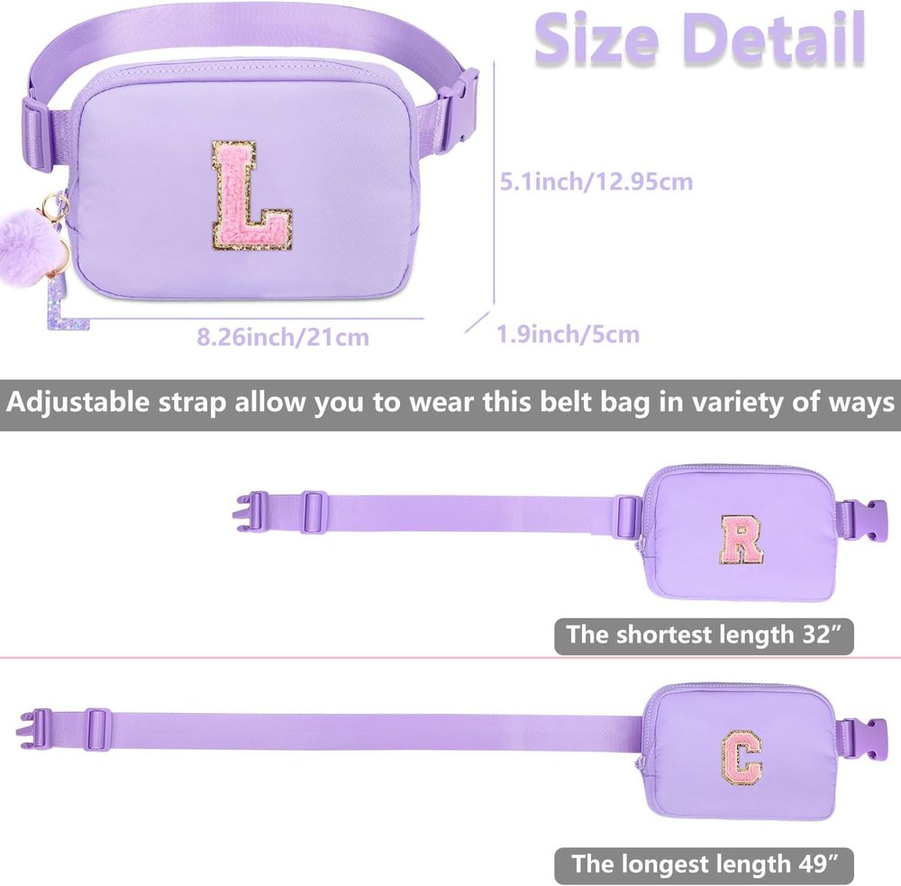 Belt Bag Fanny Pack for Girls - Women Initial Crossbody Bag For Birthday Gifts