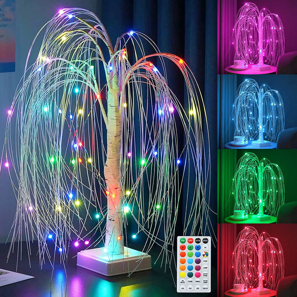 RGBW LED Willow Tree Table Lamp Color Changing Light Up Room Decor