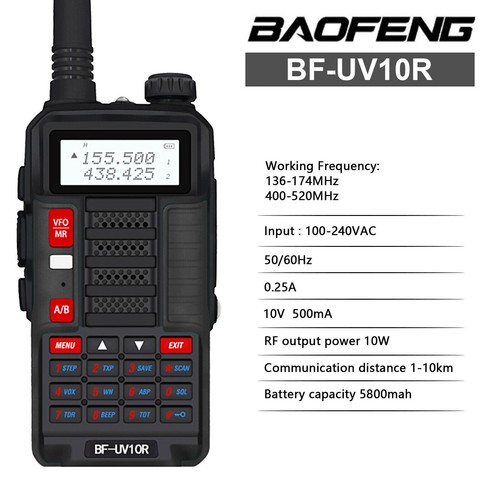 10X BAOFENG UV-10R UHF VHF HANDFUNKGERÄT WALKIE TALKIE FUNKGERAT 128 KANAL RADIO - Picture 11 of 12