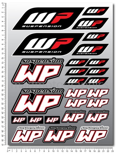 WP White Power shock fork sponsor decals set 26 stickers ktm duke suzuki honda - Picture 1 of 6