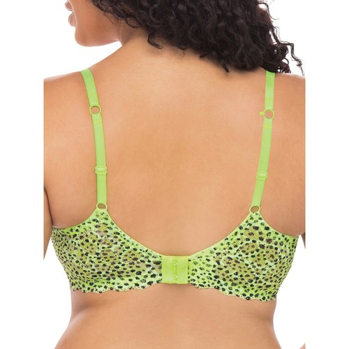 Sujetador Camiseta con Marco de Encaje No Boundaries Damas Mujeres Verde Estampado Animal Talla 36D - Imagen 2 de 3