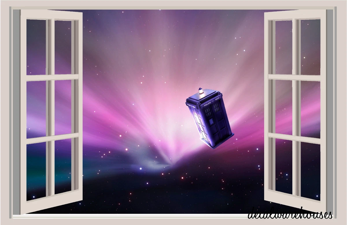 Dr. Who Tardis in Space Window View Color Wall Sticker Wall Mural | eBay