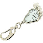 Imperial Key Chain Clock Big Foot Silver IMP707- CLEARANCE NEEDS RE-BATTERY