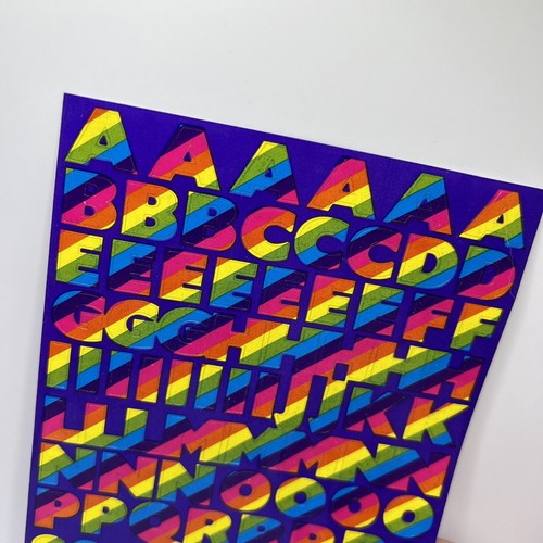 Lisa Frank Vintage Stickers Alphabet Letters Rainbow Uppercase Sticker Sheet - Picture 7 of 7