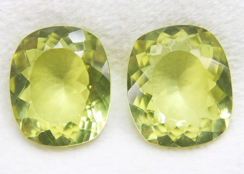 30 Ct Yellow Cushion Cut Certified Natural Heliodor Beryl Loose Gemstones Pair - Picture 3 of 4