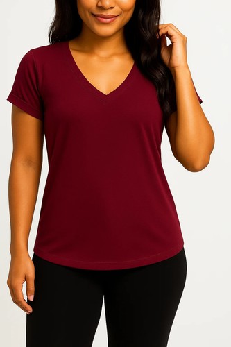 Women Ladies Batwing Sleeve Oversized Baggy Loose Fit Turn Up V Neck T Shirt Top - Picture 18 of 28