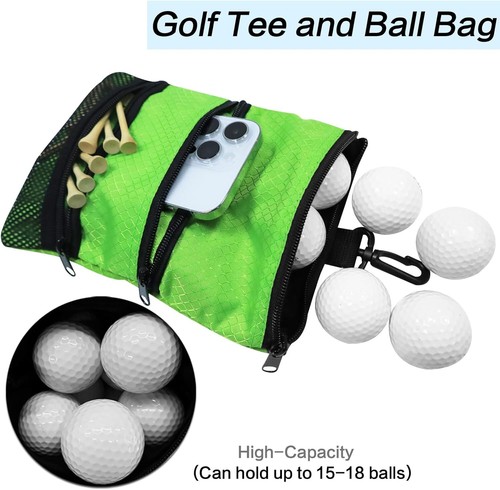 Reißverschlusstasche Golftasche Tasche für Wertsachen, Tee Farbe mit Golfstift - Bild 62 von 63