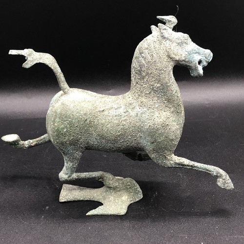 NEW Gansu Flying Horse Cast Bronze Sculpture On Swallow In Flight Base 8" X 6" - Picture 2 of 6