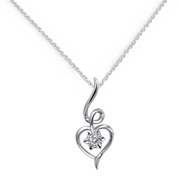 10k white gold heart on sale necklace