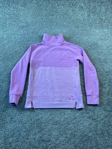 Under Armour Sweatshirt Girls Extra Large Purple 1/4 Zip Coldgear Pullover Kids - Picture 1 of 13