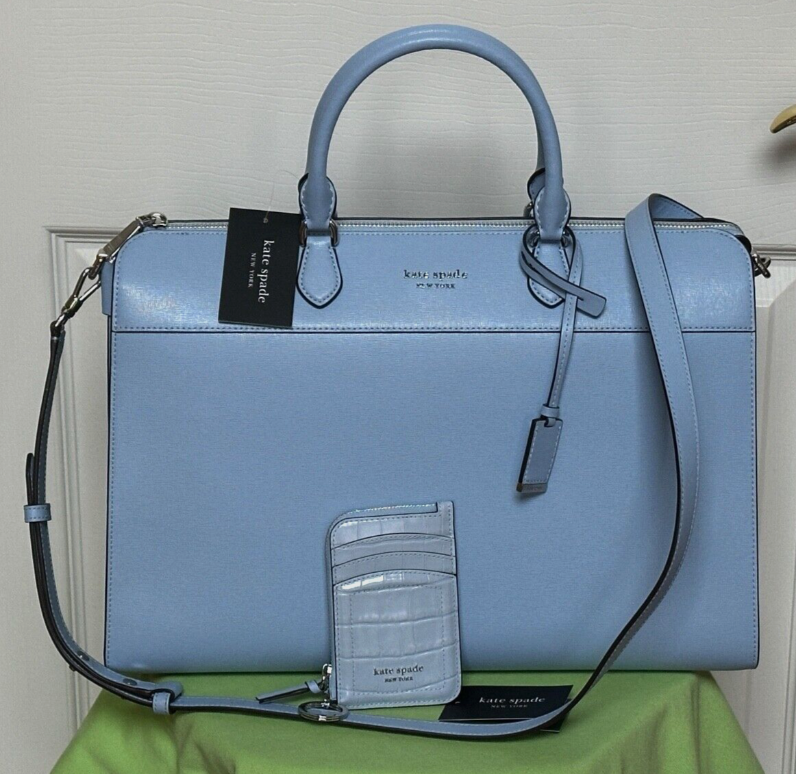 KATE SPADE MORGAN LAPTOP BAG + KNOTT ZIP CARDHOLDER(SET):NWT