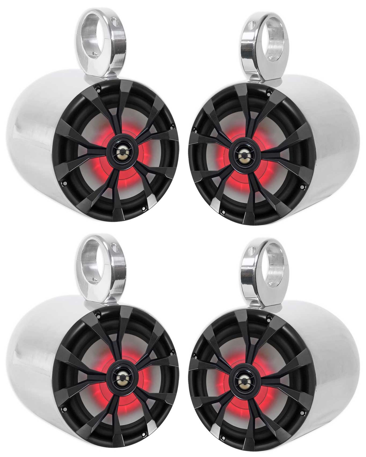 4 Rockville 8 900-Ваттные алюминиевые колонки для вейкборда на морской лодке Rockville 8 со светодиодами