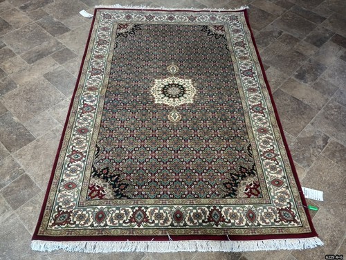 4x6' New Quality rug Wool and Silk Mahii Fish Bijaar Herati Pattern #F-6229 - Picture 2 of 8