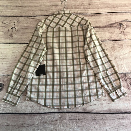 Matix Button Up Shirt Mens S Sanford Slim Fit Long Sleeve White Green Plaid New - Picture 3 of 18