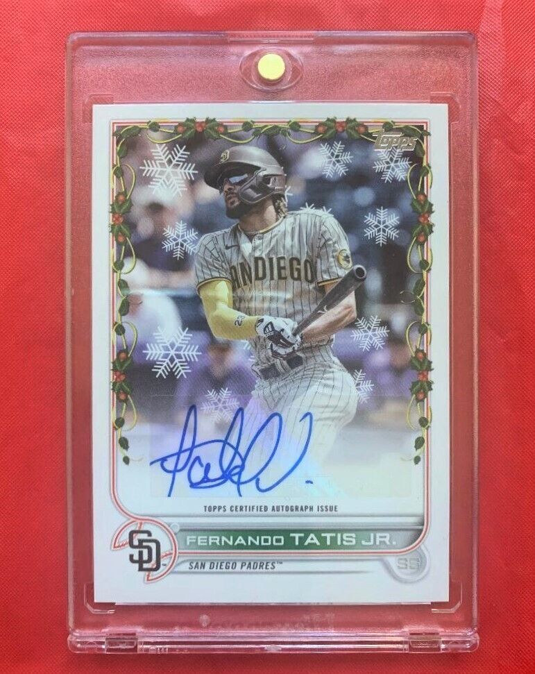 2022 TOPPS HOLIDAY SNFLK FERNANDO TATIS JR AUTOGRAPH SIGNED 26/50 MLB SD  PADRES