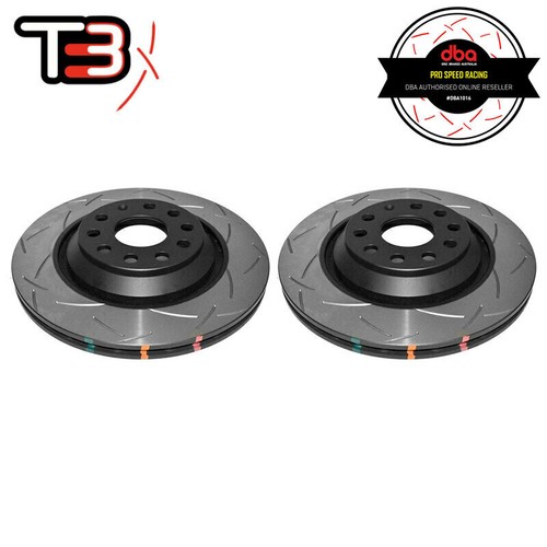 DBA T3 4000 SERIES SLOTTED REAR ROTORS PAIR FIT VW GOLF R32 MK5 - Picture 2 of 2