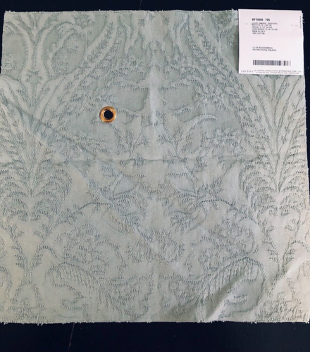 GP & J BAKER Court Damask in Verdigris 17 1/2" Embroidered Cotton Fabric Sample - Picture 2 of 3