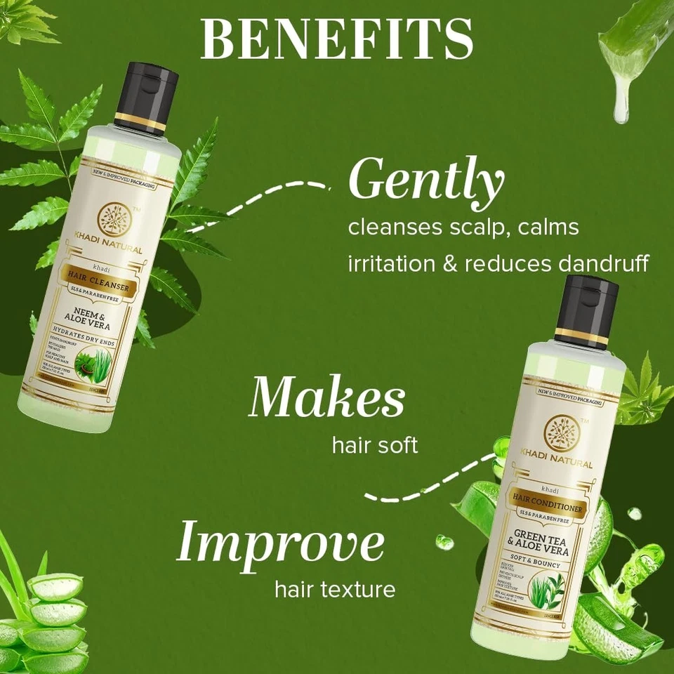 Khadi 天然芦荟强效清洁包浓密强效头发 - 420 毫升 — 第 3/4 张图片