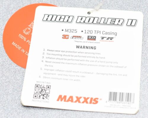 Maxxis High Roller II Tire - 27.5 x 2.80", Tubeless, 120TPI, 3C Maxx Terra, EXO - Picture 3 of 5