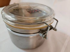 OGGI Airtight Canister 2 Tones 18/8 Stainless Steel Clear Acrylic Lid 5 1/4X4