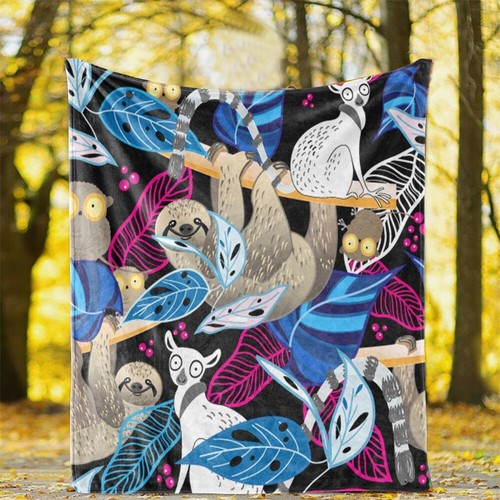 Dragon Elephant Tiger Sloth Bird Flannel Bedspread Sofa Throw Blanket Xmas Gift - Picture 7 of 21