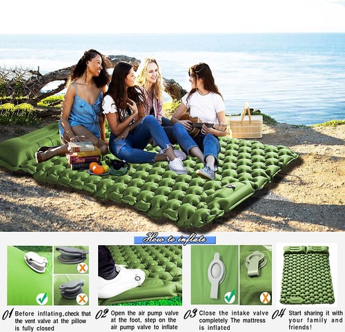 2 Person Inflatable Air Mattress Tent Mat for Camping Hiking Travel SleepingPad - Picture 5 of 30