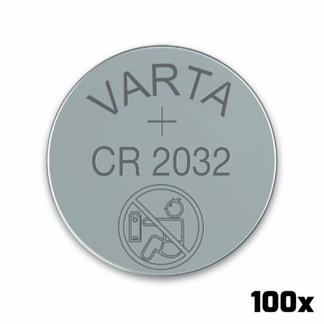 Knopfzelle Varta CR2032 DL2032 BR2032 Lithium 3V Industrieware 100 Stück lose Knopfzelle Varta CR2032 DL2032 BR2032 Lithium 3V Industrieware 100 Stück lose