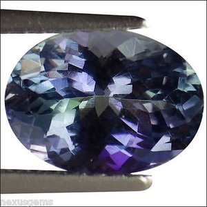 2.05 Ct A+ Natural D Block Tanzanite Medium Light Blue Violet Oval Cut