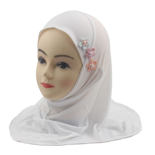 Kids Girls Hijab Amira One Piece Scarf Muslim Islamic Headscarf Wrap Shawls 2-6Y - Picture 6 of 49
